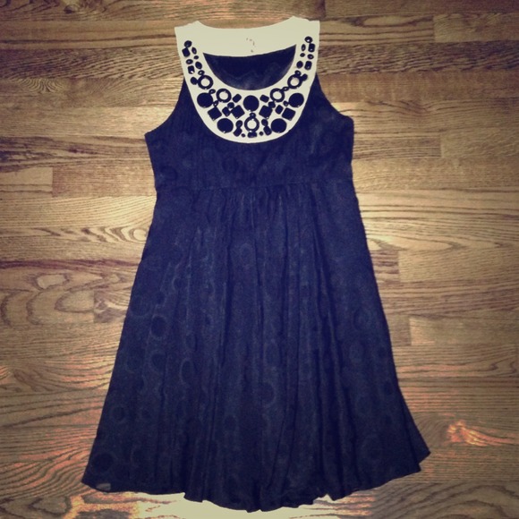 Black and Ivory beaded Milly dress