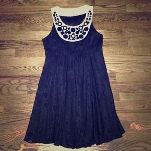 Black and Ivory beaded Milly dress
