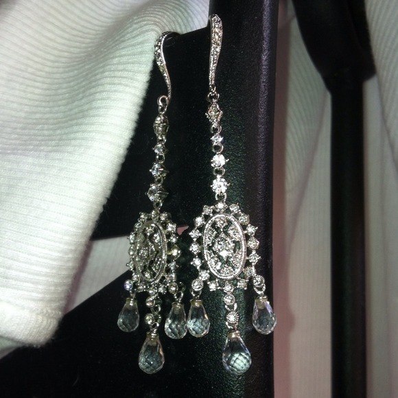 ⭐Sterling silver chandelier CZ earrings.⭐