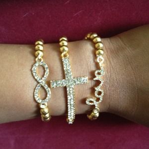 Gold beads arm candy