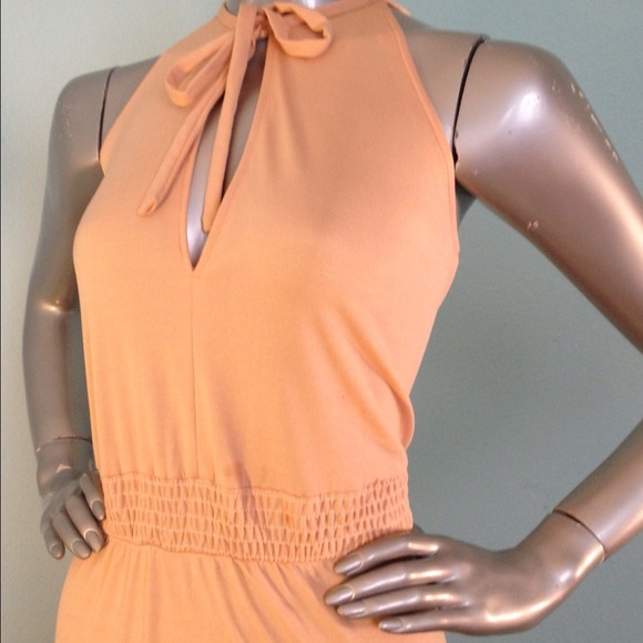 Long Peach BOHO Dress