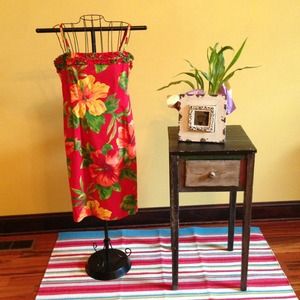Ralph Lauren red/multi dress & J. Crew linen dress