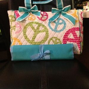 Peace sign diaper bag