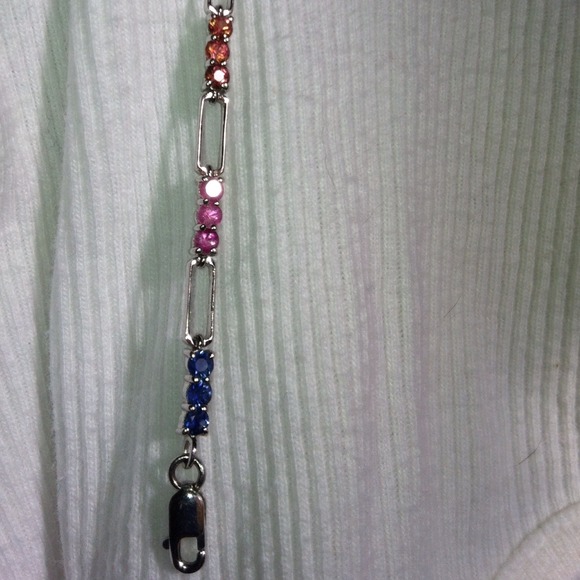 Reserved.  14k white gold multi-colored sapphire