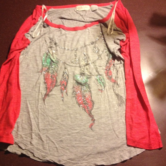 Miss Me feather bling shirt never worn