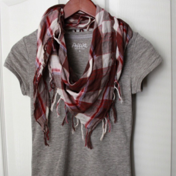 Accessories - Blue, Brown, Maroon, & Cream Plaid Scarf