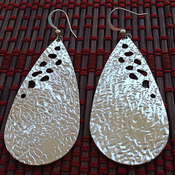 vintage design sterling silver teardrop earrings🔸 - Picture 2 of 3