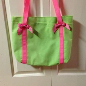 Lime Green canvas tote