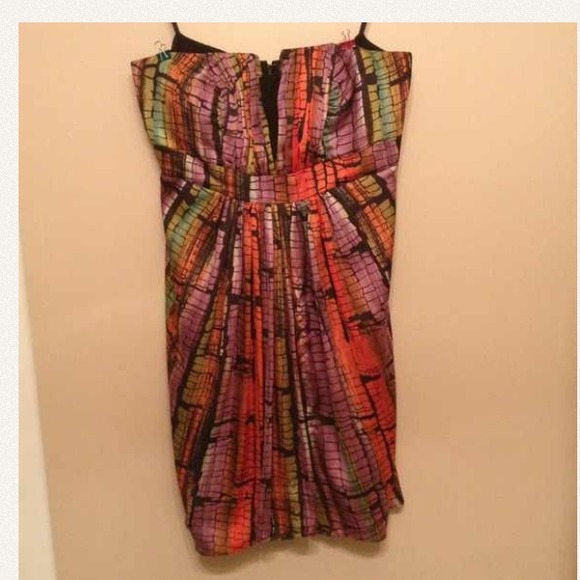 Bcbg strapless color burst dress