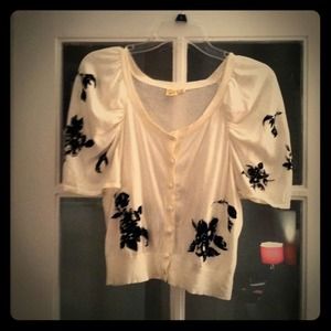 Short sleeved Anthropologie cardigan
