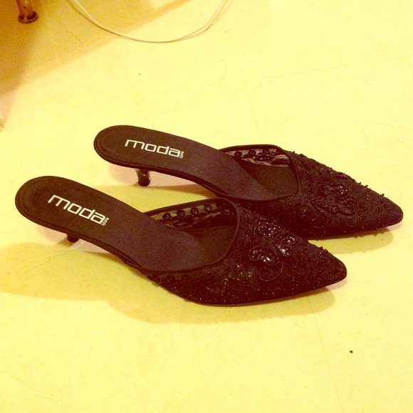 Beaded Kitten Heels