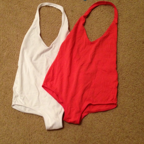 Two cotton bodysuits