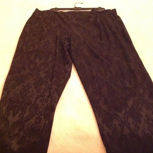 Black dressy floral print pants