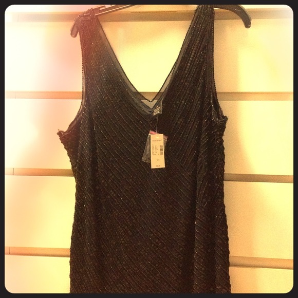 Sequin and beading dressy tank top