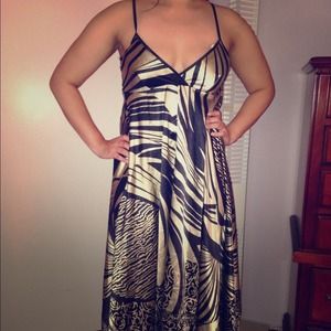 Forever-  Black & Gold Summer Maxi Dress