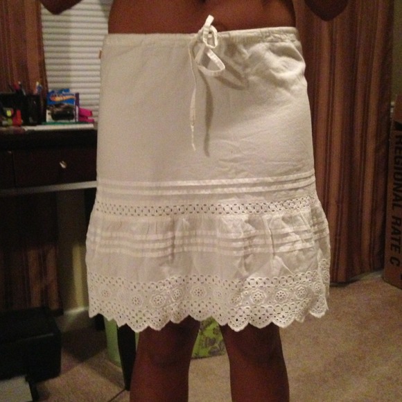 White eyelit skirt