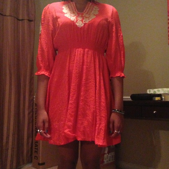 Orange dress with design