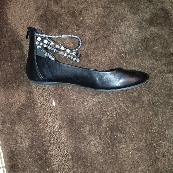 Black flats w/ankle wrap