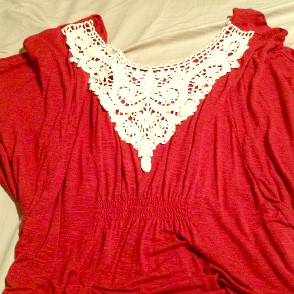 Rust colored and lace shirt