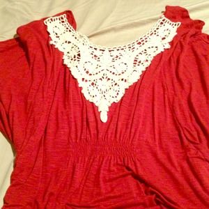 Rust colored and lace shirt