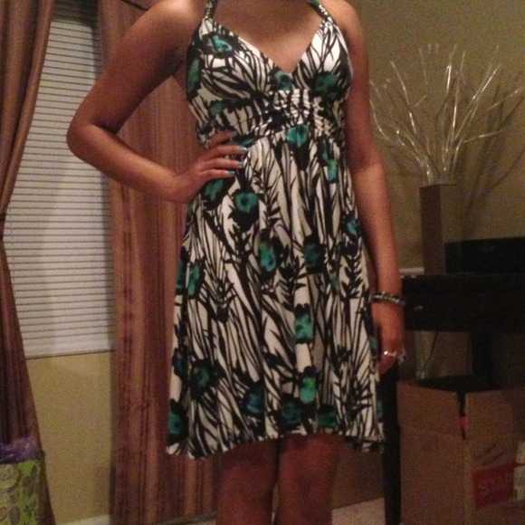 Black and white Peacock dress