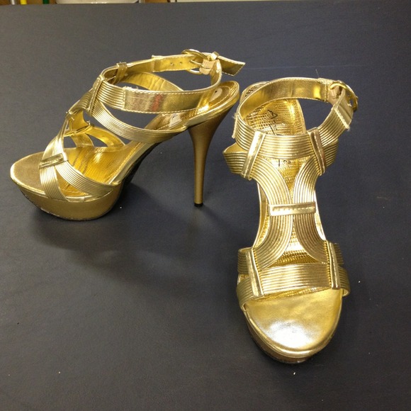 Sexy golden  high heels