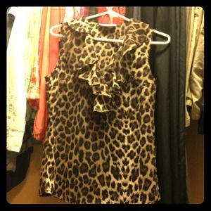 Leopard print chiffon top