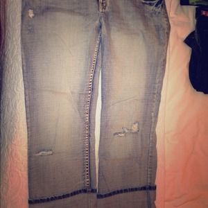 AE faded distressed cropped jeans