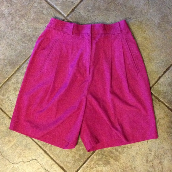 Fuchsia high waisted shorts.