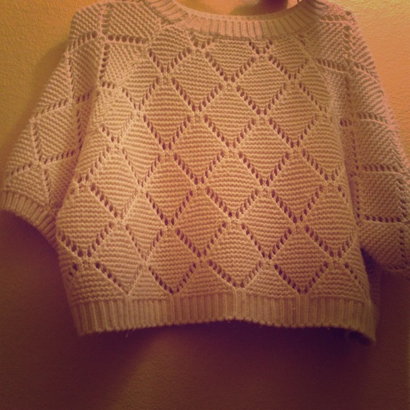 Cream crochet sweater