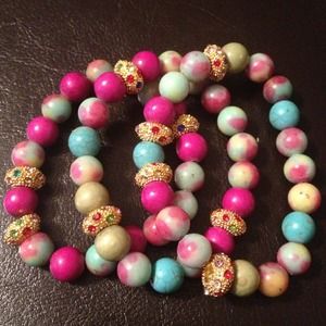 Handmade: These are a mix of glass & ceramic beads