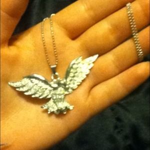 Cute Diamond bird necklace :)
