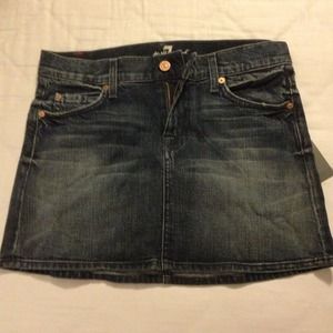 7 For All Mankind denim mini skirt