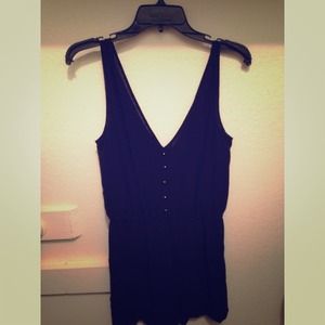 Black V-neck romper