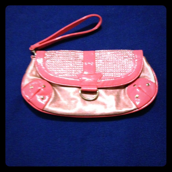 Express hot pink with pink crystal clutch
