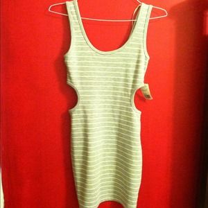 Striped cut out dress