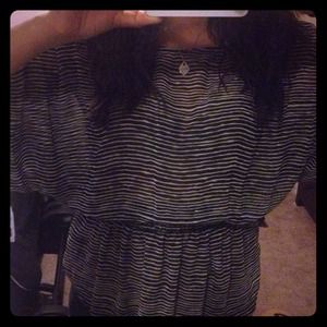 black and white striped flowy shirt
