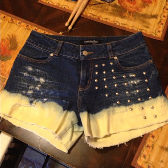 Bleached, destroyed, studded high waisteds