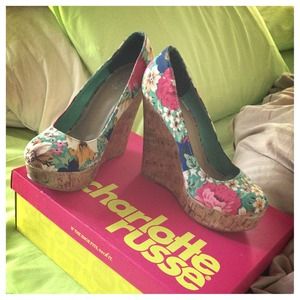 Cute floral wedges