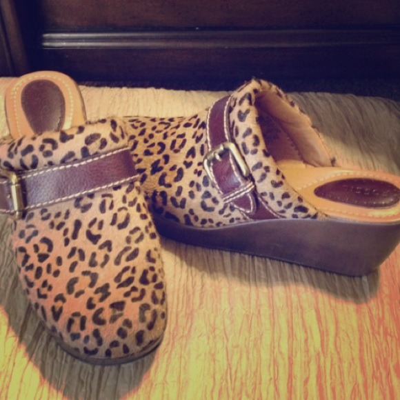 🐆Fossil Leopard Print Mules🐆