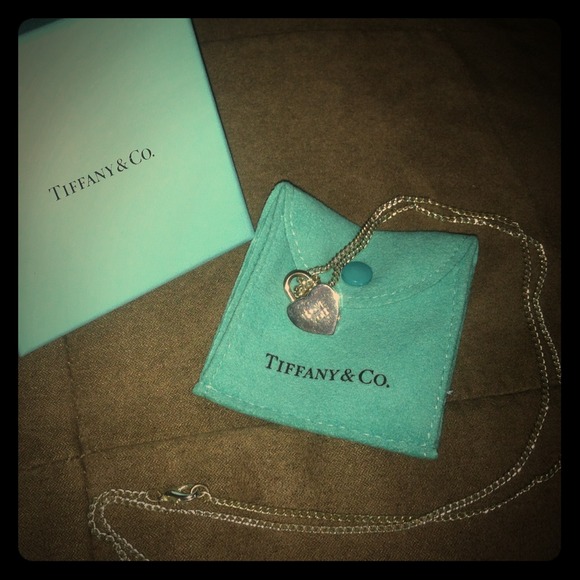 Tiffany and Co small heart charm necklace!