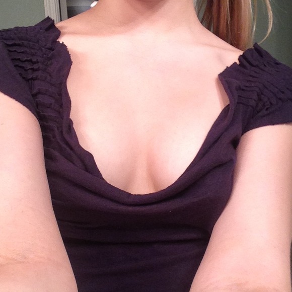 Anthropologie Ruffle Fold-Over Top - Picture 3 of 4