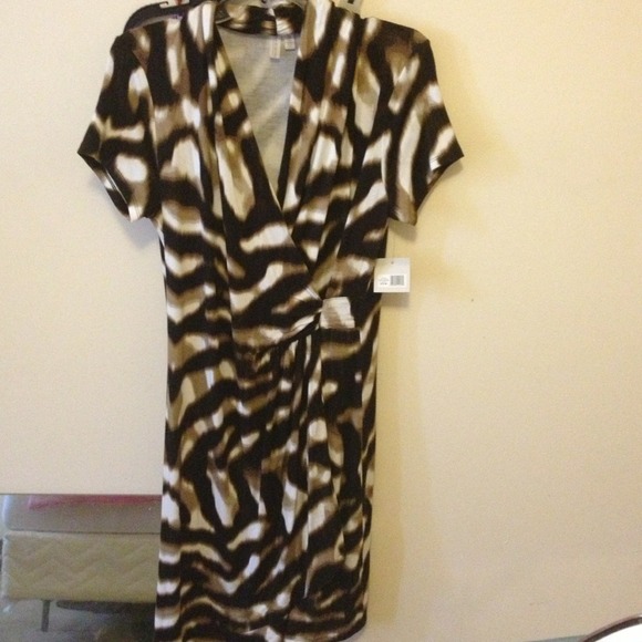 Brand new: Madison: black white and brown dress