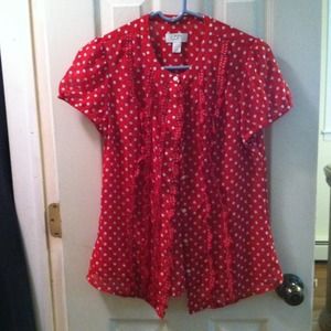 Pretty polka dot blouse Ann Taylor