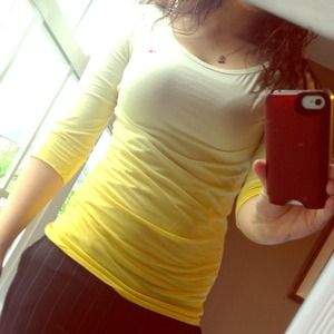 Hollister Yellow Ombre Top 3Quarter Length Sleeves