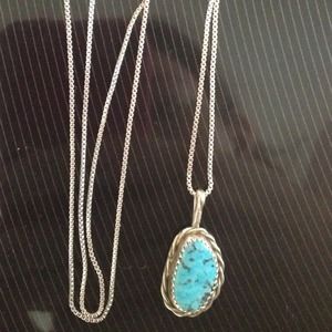 💎925 Silver Italy necklace with Turquoise