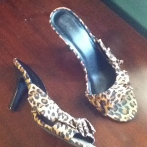 SOLD. Leopard print heels size 9.5