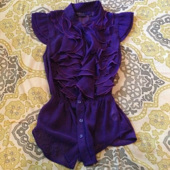 TRADE Purple ruffled top