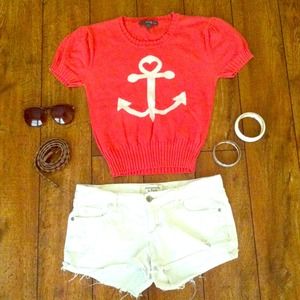 Forever 21 Love Anchor Crop Top