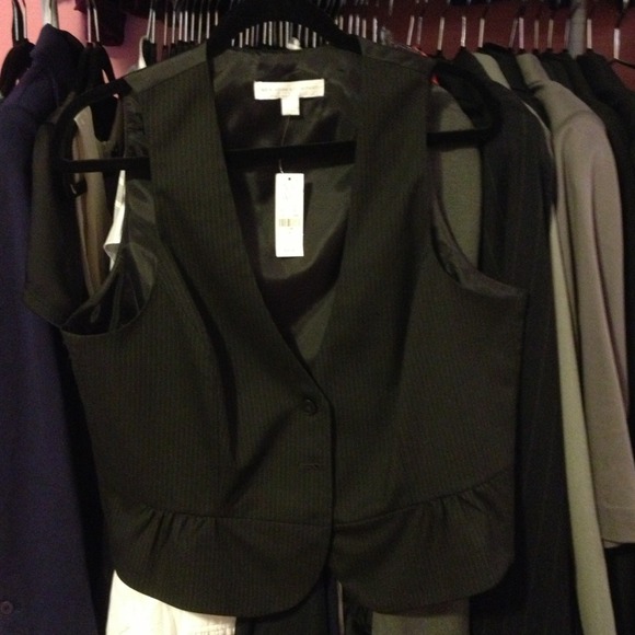 SOLD!! Black pinstripe vest